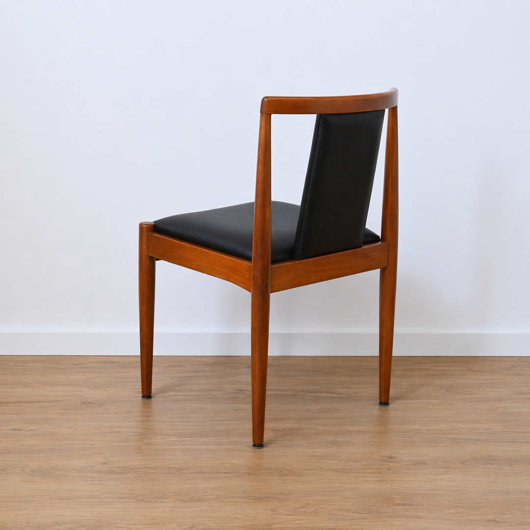 6x T Back Dining Chairs in Black Vinyl by Parker Furniture
