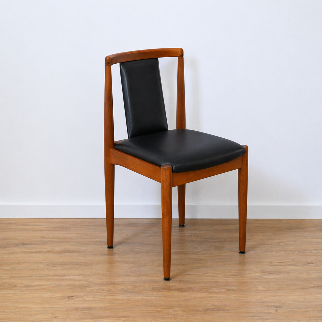 6x T Back Dining Chairs in Black Vinyl by Parker Furniture
