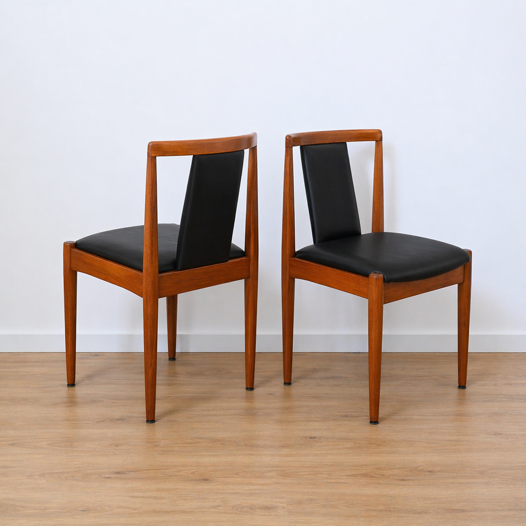6x T Back Dining Chairs in Black Vinyl by Parker Furniture