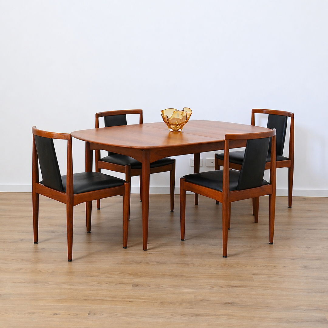 6x T Back Dining Chairs in Black Vinyl by Parker Furniture