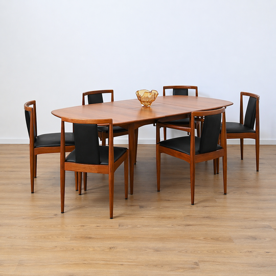 6x T Back Dining Chairs in Black Vinyl by Parker Furniture