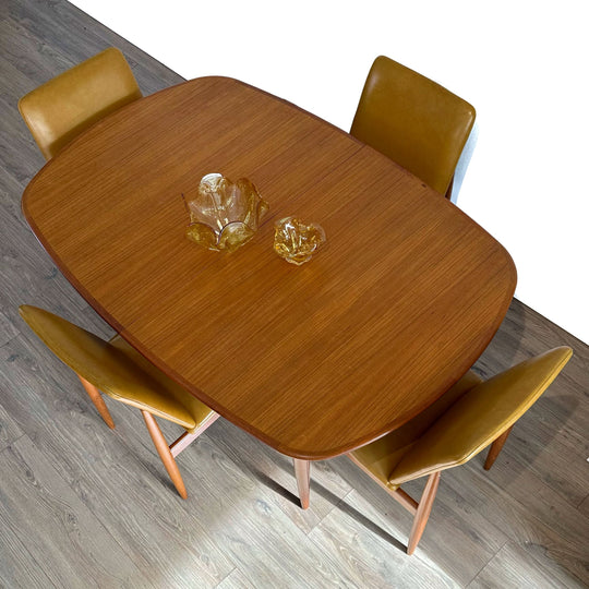 Parker Teak Mid Century Dining Table Extendable